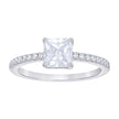 925 Sterling Silver Womens Princess-Cut Round Cubic-Zirconia Engagement Ring Size 9 - SLV-142331