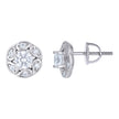 925 Sterling Silver Womens Cubic-Zirconia Flower Fashion Stud Earrings 
