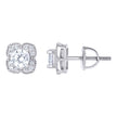 925 Sterling Silver Womens Cubic-Zirconia Flower Fashion Stud Earrings 