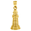10kt Yellow Gold Unisex Light House Charm Pendant