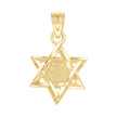 10kt Yellow Gold Unisex Star Of David Religious Charm Pendant