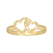 10kt Yellow Gold Womens Interlock Hearts Ring 