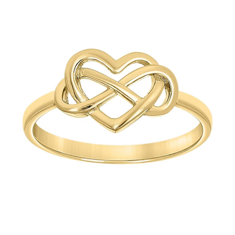 14kt Yellow Gold Womens Infinity Heart Ring 