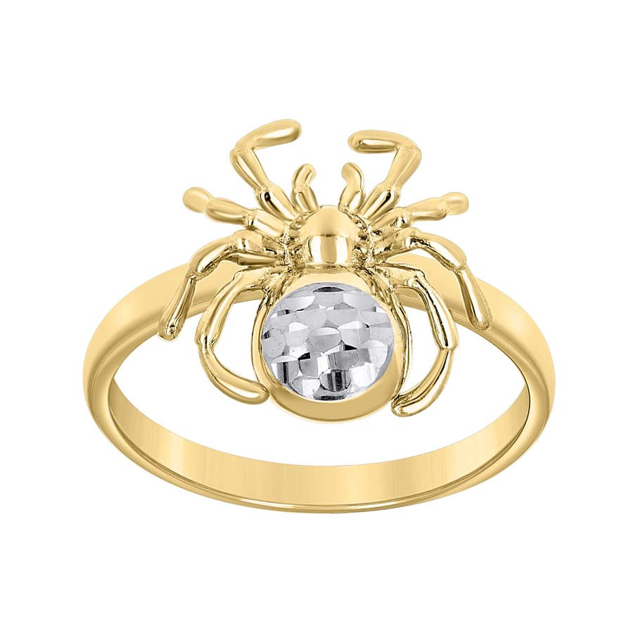 14kt Two-Tone Gold Womens Brass Spider Ring 