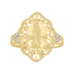 10kt Two-Tone Gold Womens Cubic-Zirconia Guadalupe Religious Ring 
