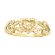 14kt Yellow Gold Womens Floral Heart Ring 