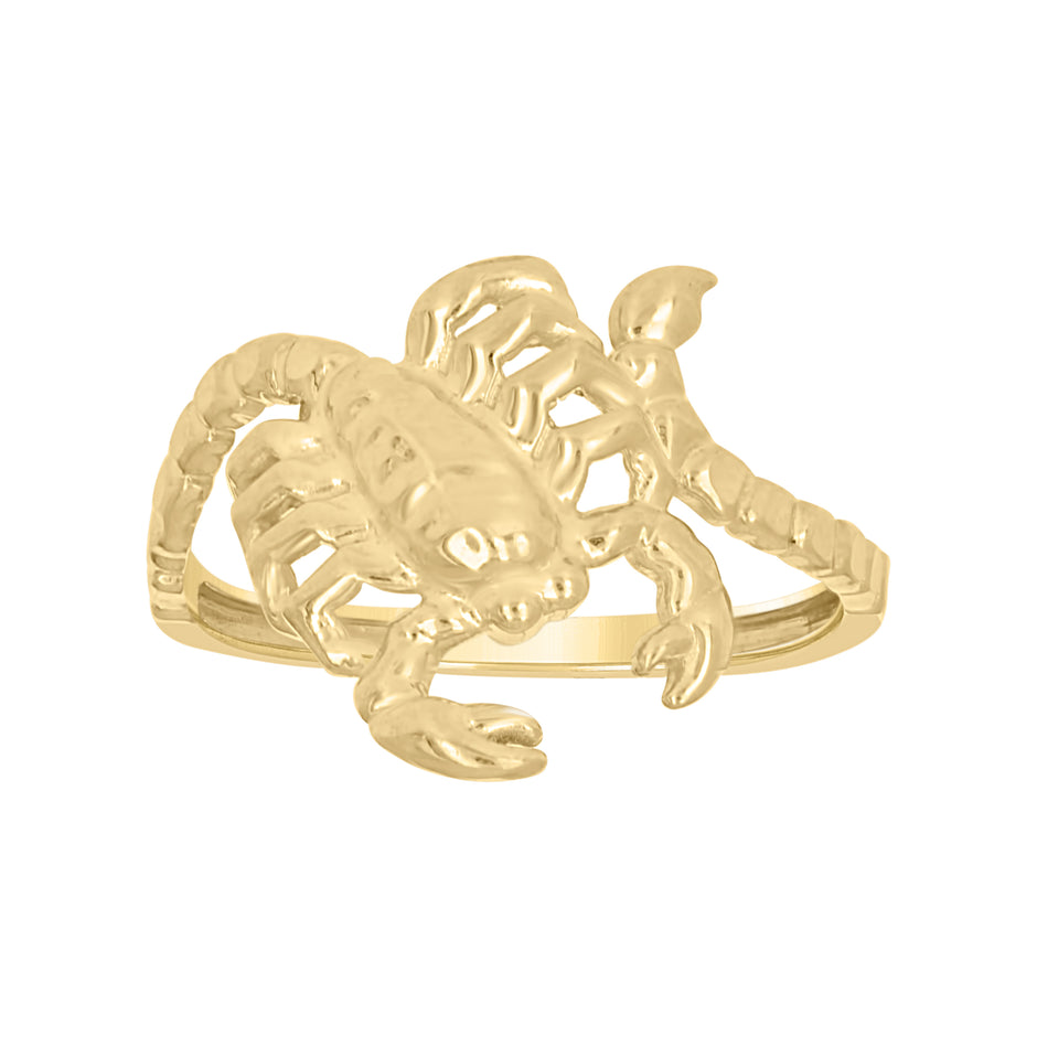 10kt Two-Tone Gold Womens Scorpion Zodiac Sign Ring 