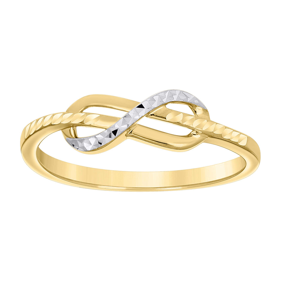 10kt Two-Tone Gold Womens Infinity Knot Ring 