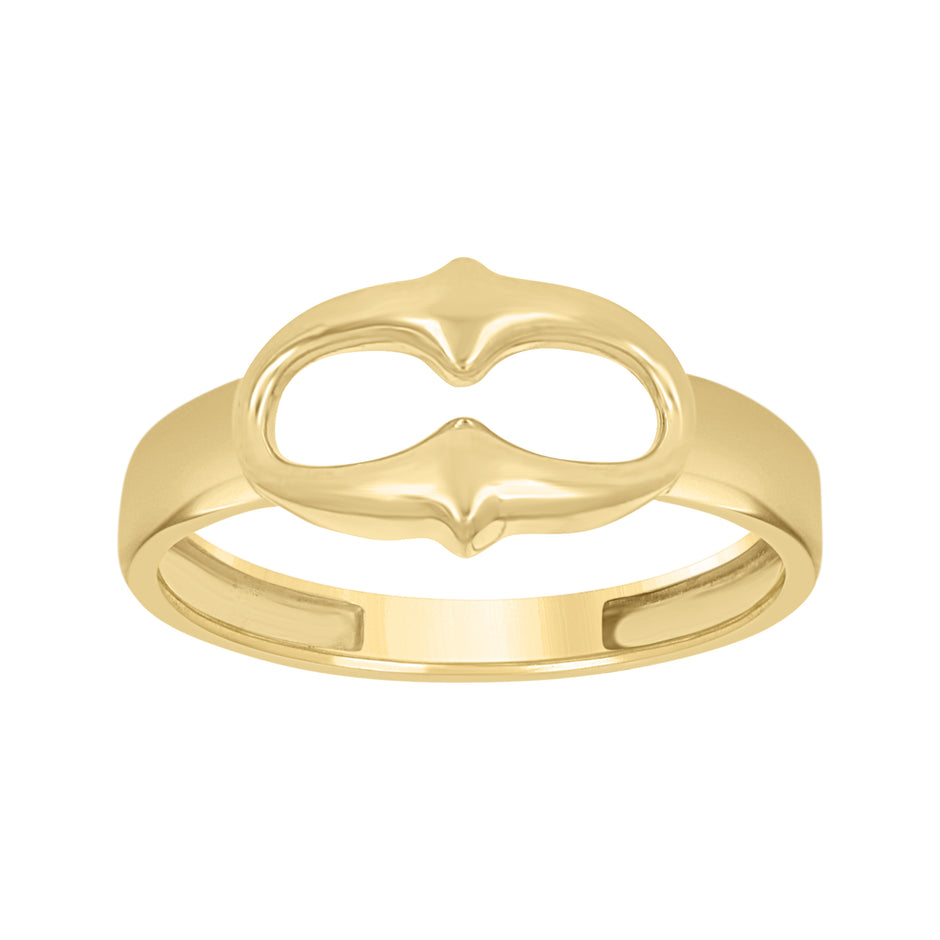 10kt Yellow Gold Womens Openwork Puff Fashion Ring 