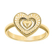 14kt Yellow Gold Womens Heart in Heart Ring 