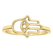 10kt Yellow Gold Unisex Hamsa Symbol Religious Ring 