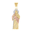10kt Tri-Color Gold Unisex St. Jude Saint Religious Pendant 