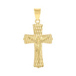 10kt Yellow Gold Unisex Crucifix Cross Religious Pendant