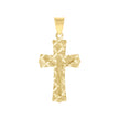 10kt Yellow Gold Unisex Crucifix Cross Religious Pendant
