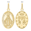 10kt Yellow Gold Unisex Miraculous Medal Religious Pendant 