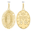 10kt Yellow Gold Unisex Miraculous Medal Religious Pendant 