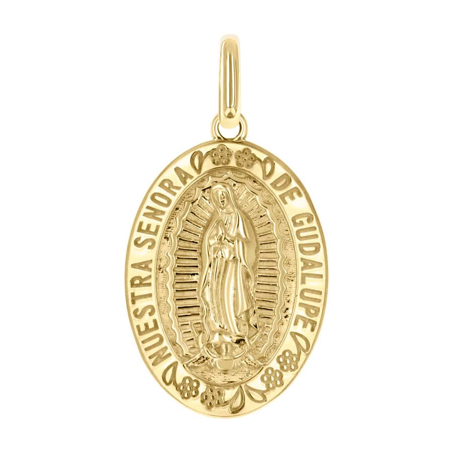 14kt Yellow Gold Unisex Miraculous Medal Religious Pendant 