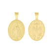 10kt Yellow Gold Unisex Miraculous Medal Religious Pendant 