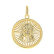 14kt Yellow Gold Unisex Round Jesus Religious Pendant 