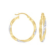 10kt Two-Tone Gold Womens Twisted Square Tube Hoop Earrings