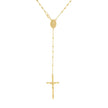 925 Sterling Silver Yellow-Tone Unisex Crucifix Cross Religious Rosary Necklace 3mm 24 Inches - SLV-142806