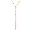 925 Sterling Silver Yellow-Tone Unisex Guadalupe Crucifix Cross Religious Rosary Necklace 4mm 20 Inches - SLV-142809