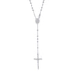 925 Sterling Silver Unisex Guadalupe Crucifix Cross Religious Rosary Necklace 4Mm 20 Inches - SLV-142842