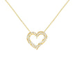 10kt Yellow Gold Womens Cubic-Zirconia Heart Charm Necklace 18 Inches