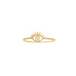 10kt Yellow Gold Womens Cubic-Zirconia Evil Eye Good Luck Ring Size 7