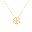 14kt Yellow Gold Womens Cubic-Zirconia Four Leaf Clover Good Luck Charm Necklace 18 Inches 