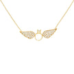 14kt Yellow Gold Womens Cubic-Zirconia Flying Ring Fashion Charm Necklace 18 Inches 