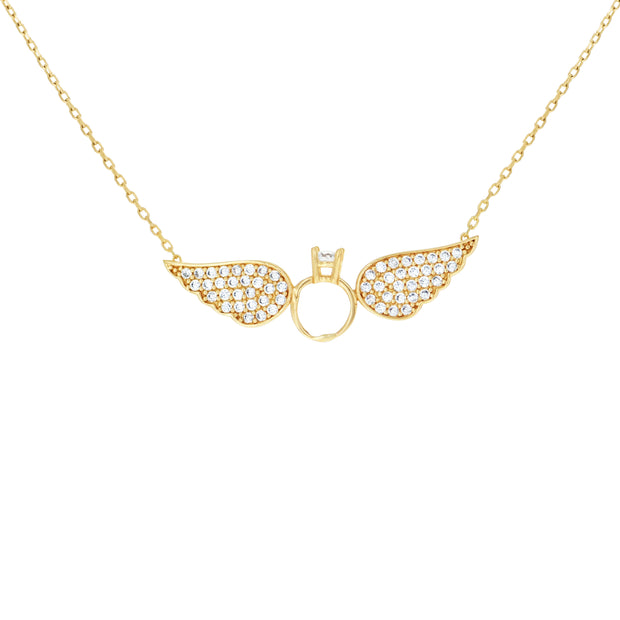 14Kt Gold Cz Necklace 18" (16"+2")