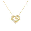 14kt Yellow Gold Womens Cubic-Zirconia Dolphin Heart Love Necklace 18 Inches
