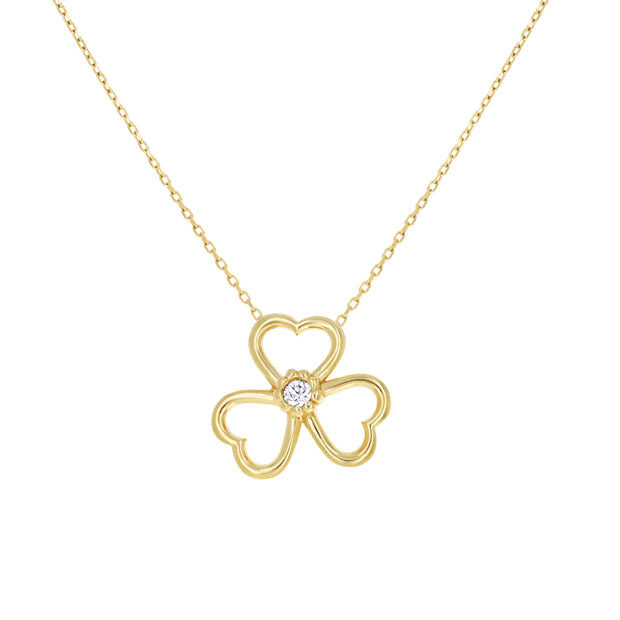 14Kt Gold Cz Necklace 18" (16"+2")