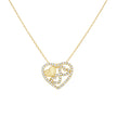 14kt Yellow Gold Womens Cubic-Zirconia Hearts in Heart Necklace 18 Inches