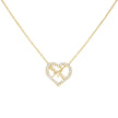 14kt Yellow Gold Womens Cubic-Zirconia Heartbeat In Heart Charm Necklace 18 Inches 