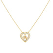 14kt Yellow Gold Womens Cubic-Zirconia Heart Love Charm Necklace 18 Inches 