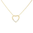14kt Yellow Gold Womens Cubic-Zirconia Heart Love Charm Necklace 18 Inches 