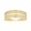 14kt Yellow Gold Womens Cubic-Zirconia Greek Key Fashion Band Ring Size 7