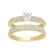 14kt Yellow Gold Womens Cubic-Zirconia Engagement Duo Ring Set Size 7