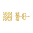 10kt Yellow Gold Unisex Square Nugget Stud Earrings