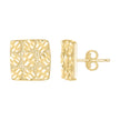 10kt Yellow Gold Unisex Square Nugget Stud Earrings