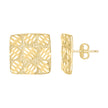 10kt Yellow Gold Unisex Square Nugget Stud Earrings