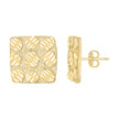 10kt Yellow Gold Unisex Square Nugget Stud Earrings