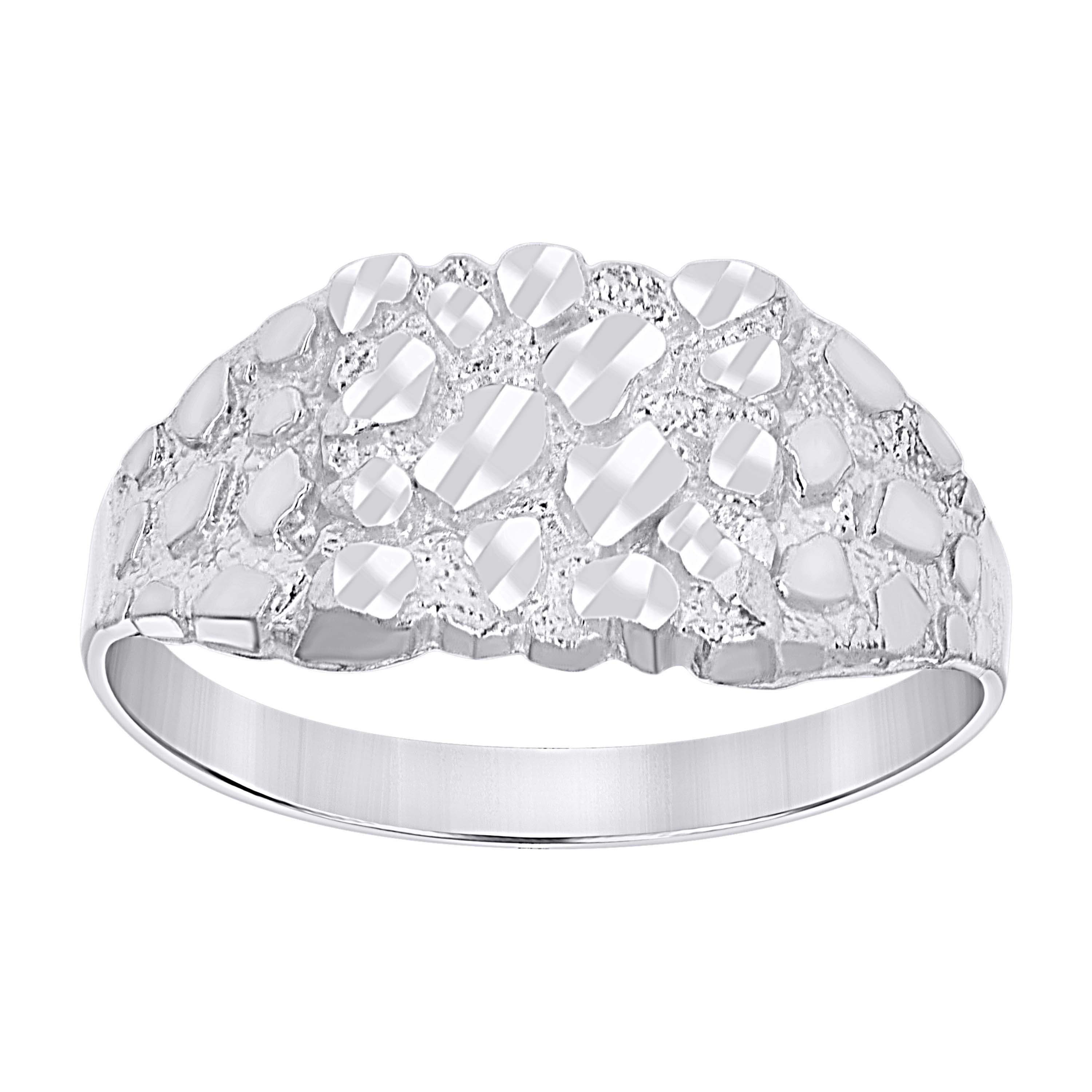 925 Sterling Silver Unisex Nugget Fashion Ring Size 11