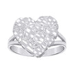 925 Sterling Silver Womens Heart Nugget Fashion Ring Size 7