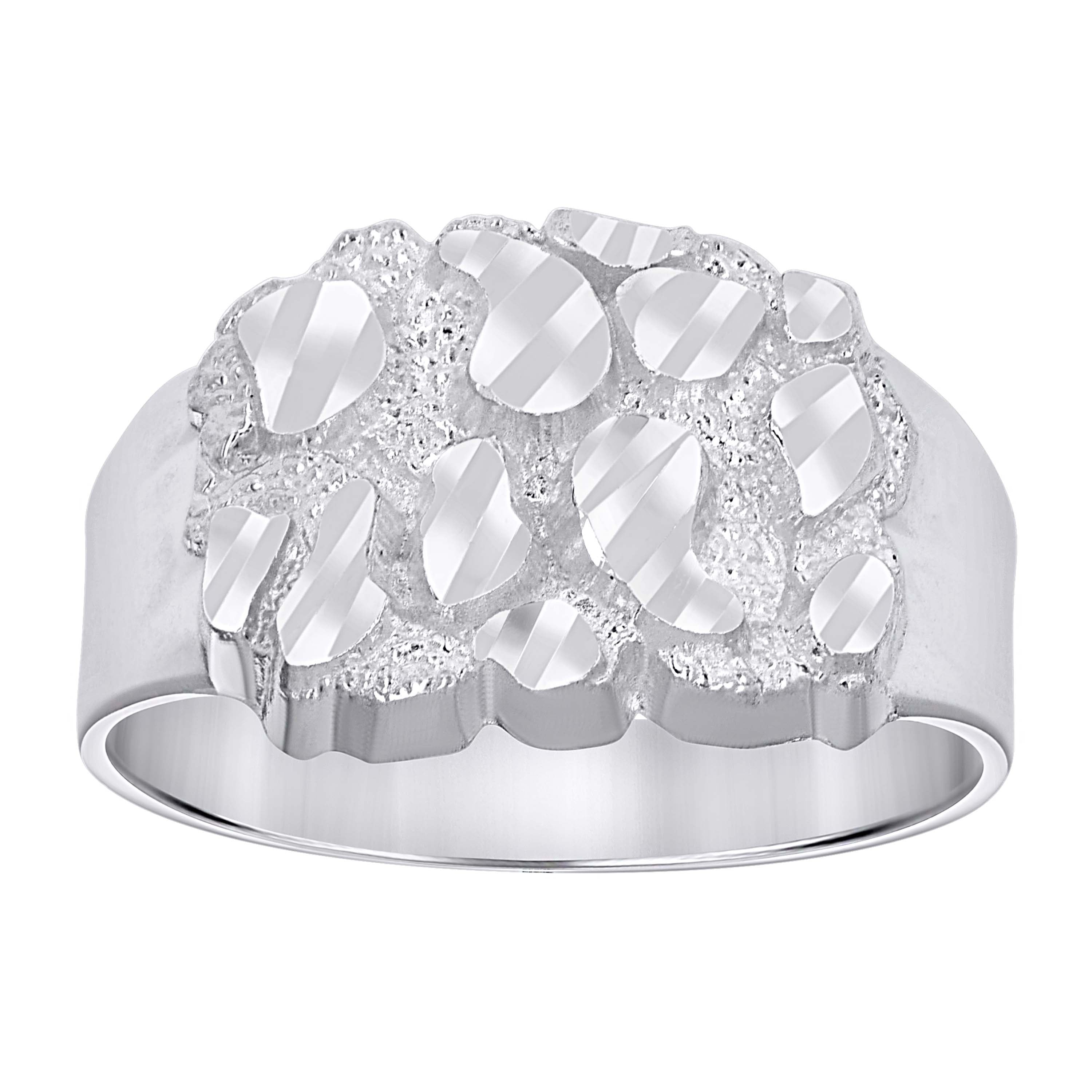 925 Sterling Silver Unisex Nugget Fashion Ring Size 11