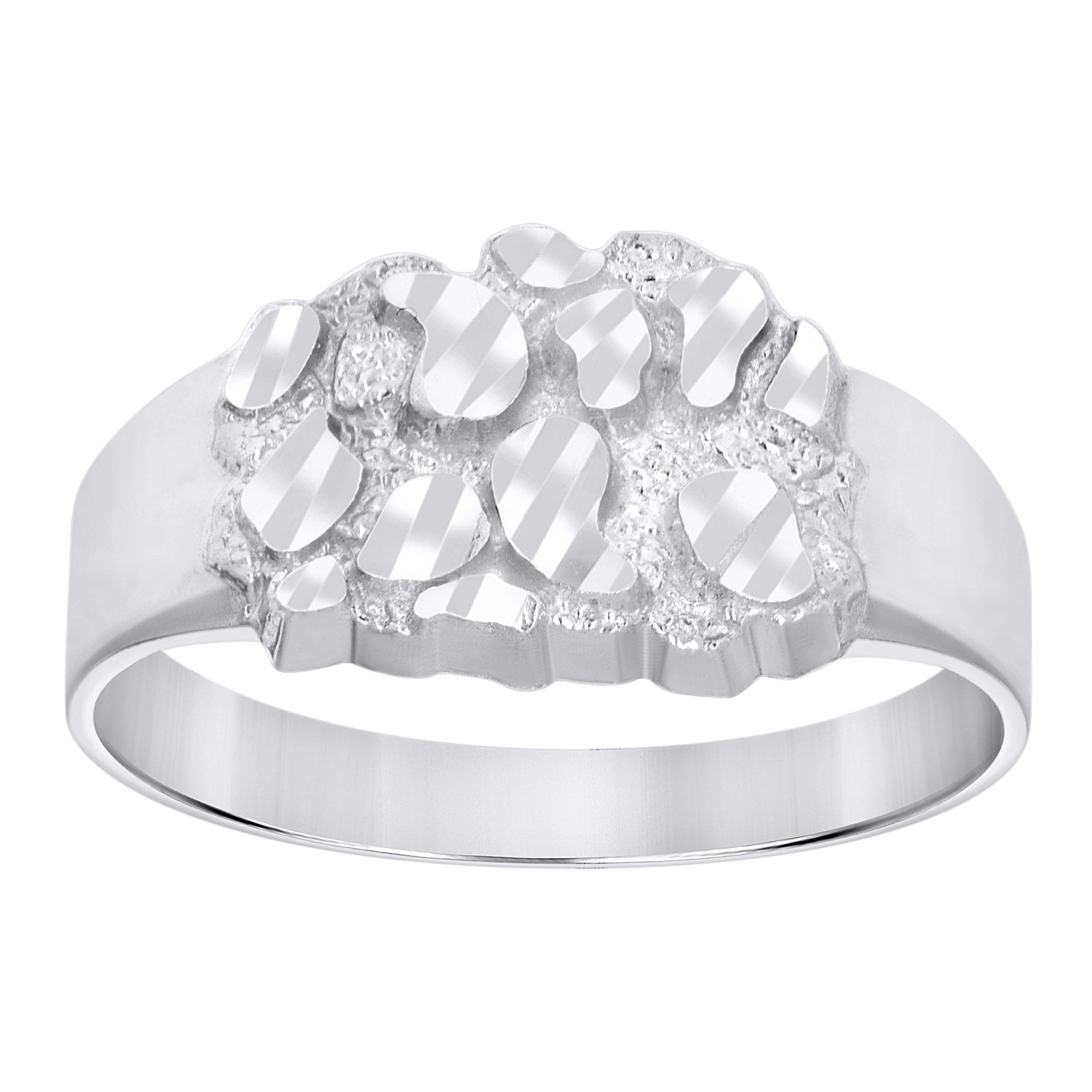 925 Sterling Silver Unisex Nugget Fashion Ring Size 11