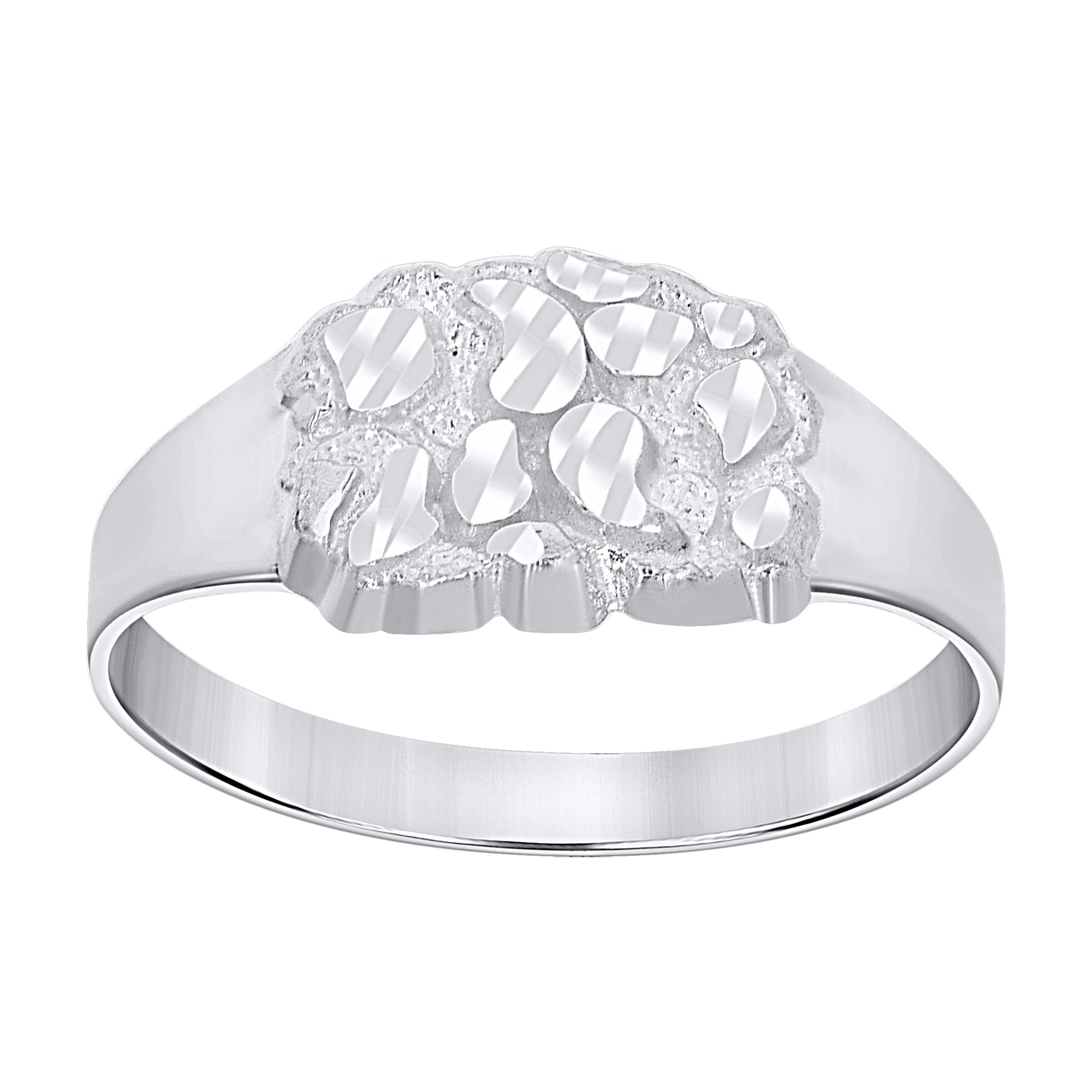 925 Sterling Silver Unisex Nugget Fashion Ring Size 11