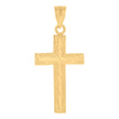 10kt Yellow Gold Mens Women Textured Cross Religious Charm Pendant